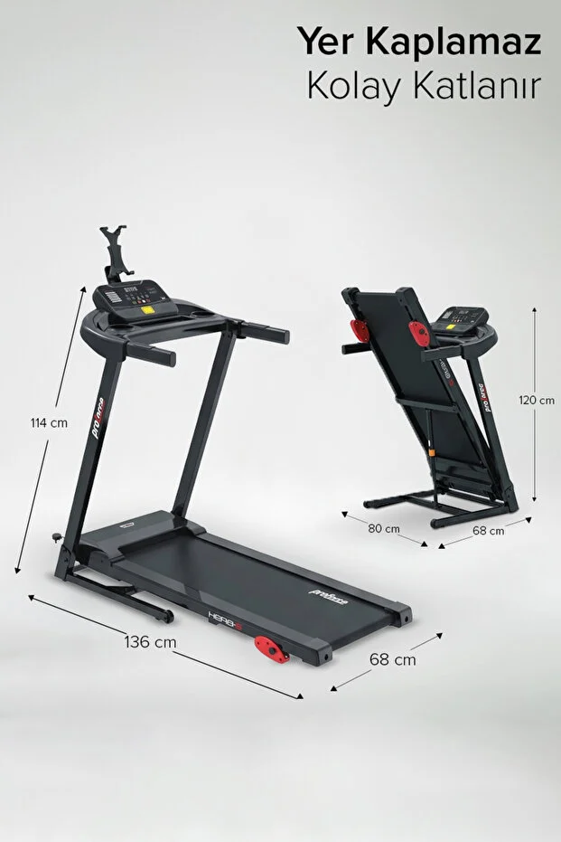 Hera Koşu Bandı Eğimli, Katlanabilir, 0-10km Hız, 2 Hp Motor